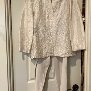 Eileen Fisher jacket and pants set, size XL in Champagne